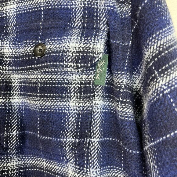 Woolrich Heavy Flannel Shirt Jacket Shacket Mens XXL Blue Plaid Pockets Outdoors - Picture 4 of 13